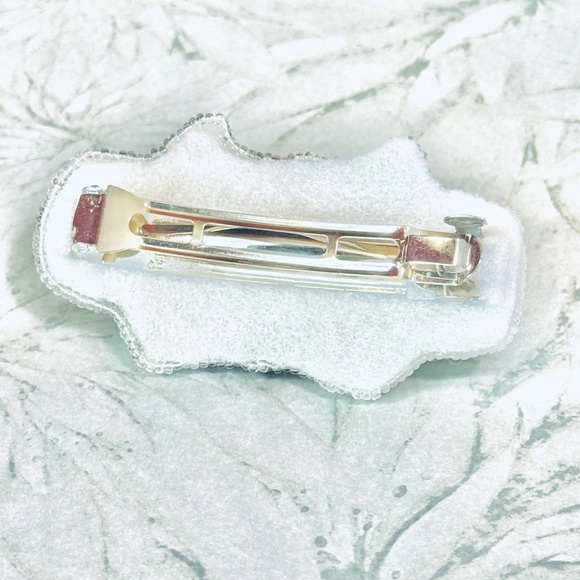 Handcrafted Vintage Faux Pearl White Wedding Barrette Hair Clip main image 4